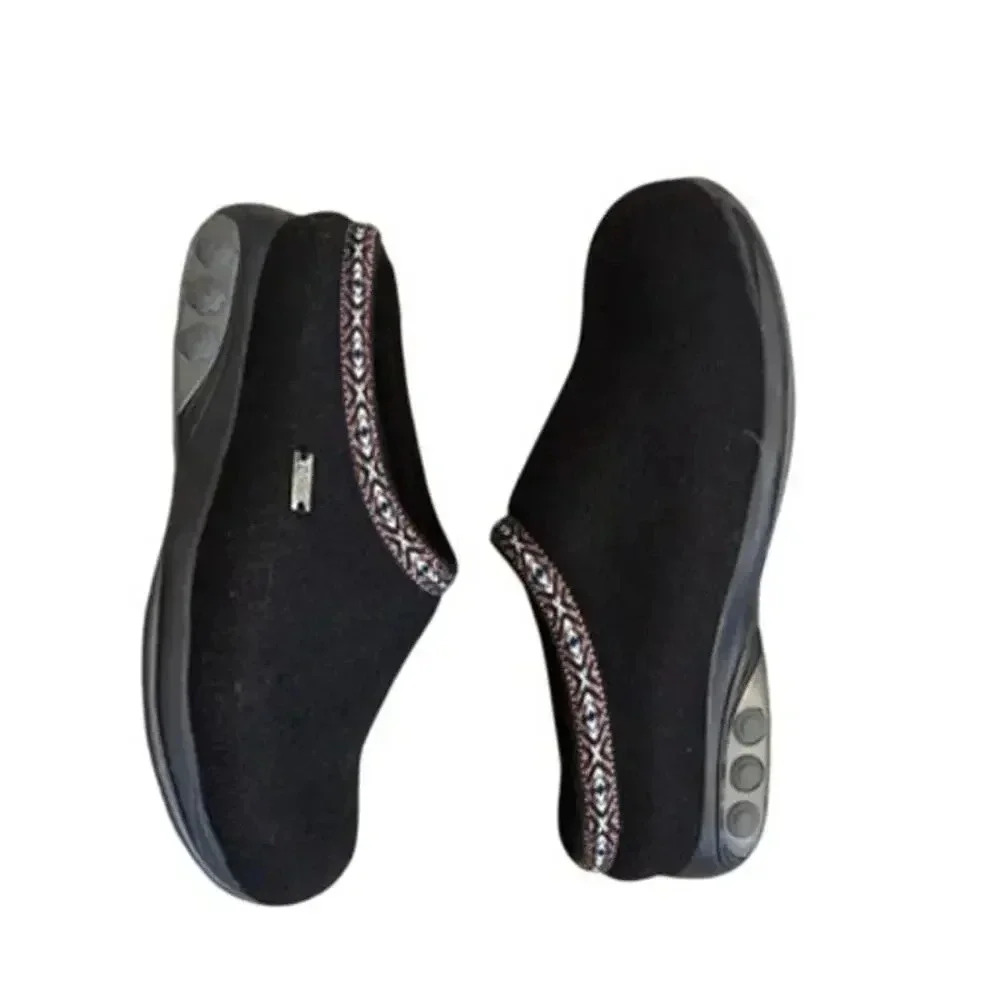 Women’s Therafit Black Slip On Felt Shoes Sz 6.5-7